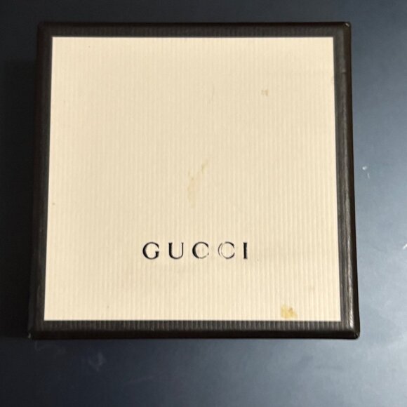 Gucci Black Resin & Crystal Interlocking G Pendant 31" Gold Tone Necklace & Box - Picture 6 of 11